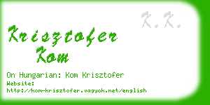 krisztofer kom business card